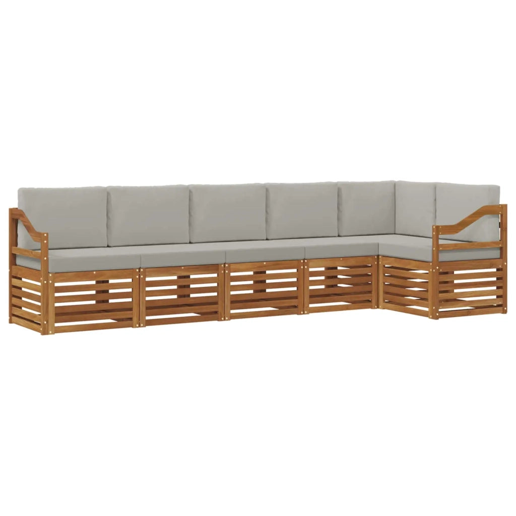 Set divano sezionale con cuscino 6 pcs Grigio Naturale e Chiaro 3374906