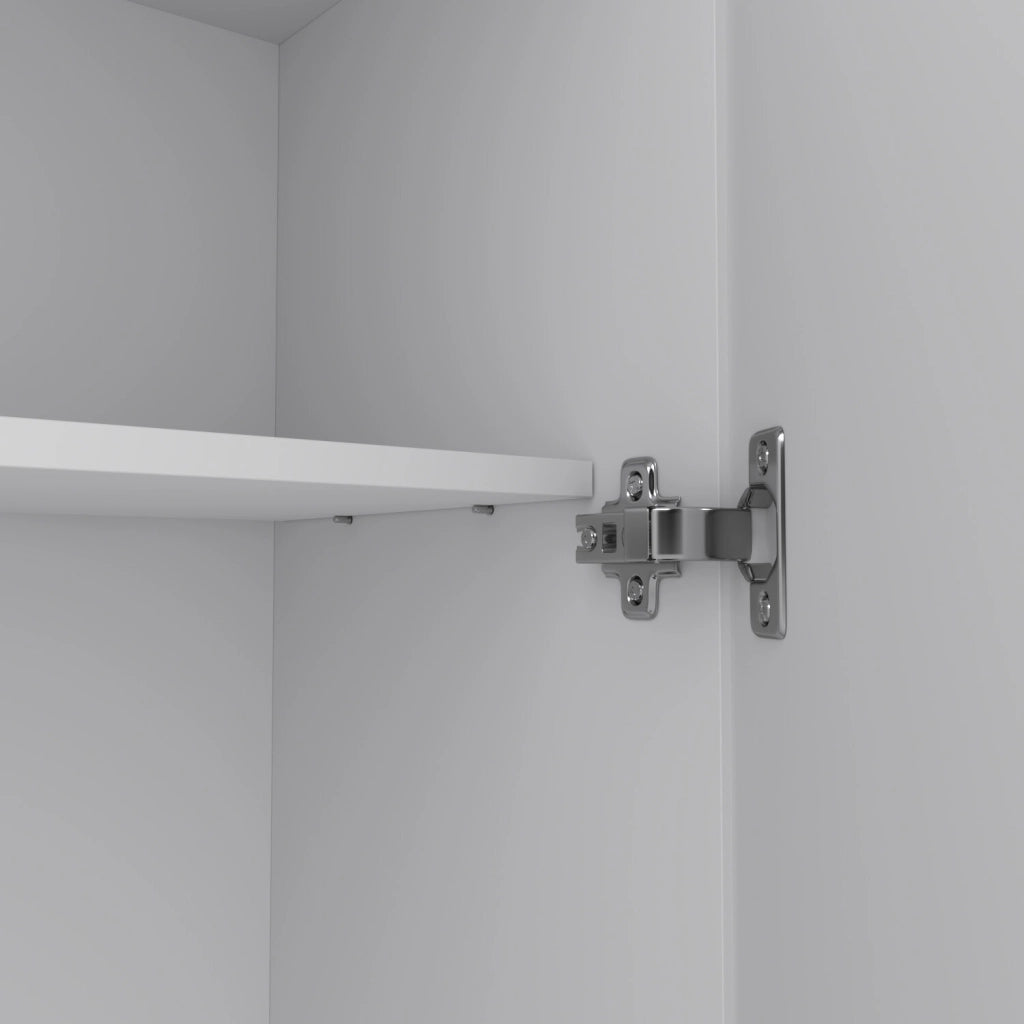 Armadio Armadietto Multiuso A Colonna Paige con 2 Ante e 5 Ripiani Ingresso Camera da Letto 73 x 180 x 37 cm Colore Bianco