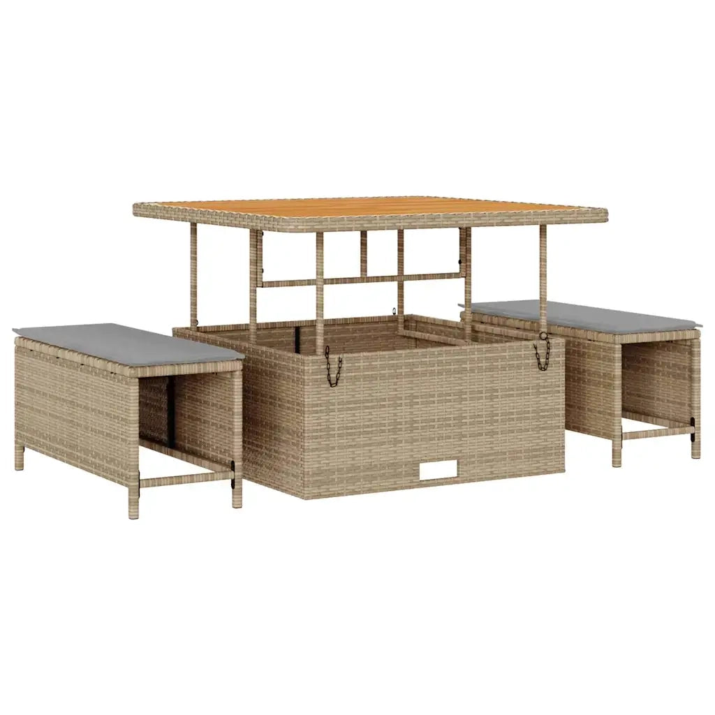 Set Divano da Giardino con cuscino 12 pcs Beige e Grigio Chiaro 3363857