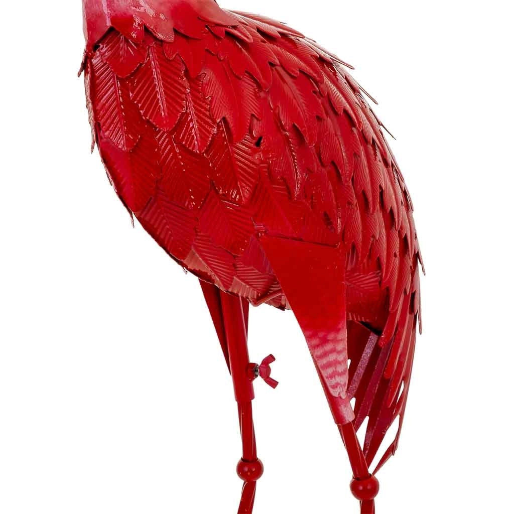 Figura decoración de metal roja 26x20x92h cm