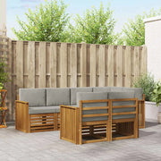 Set divano sezionale con cuscino 7 pcs Grigio Naturale e Chiaro 3374966