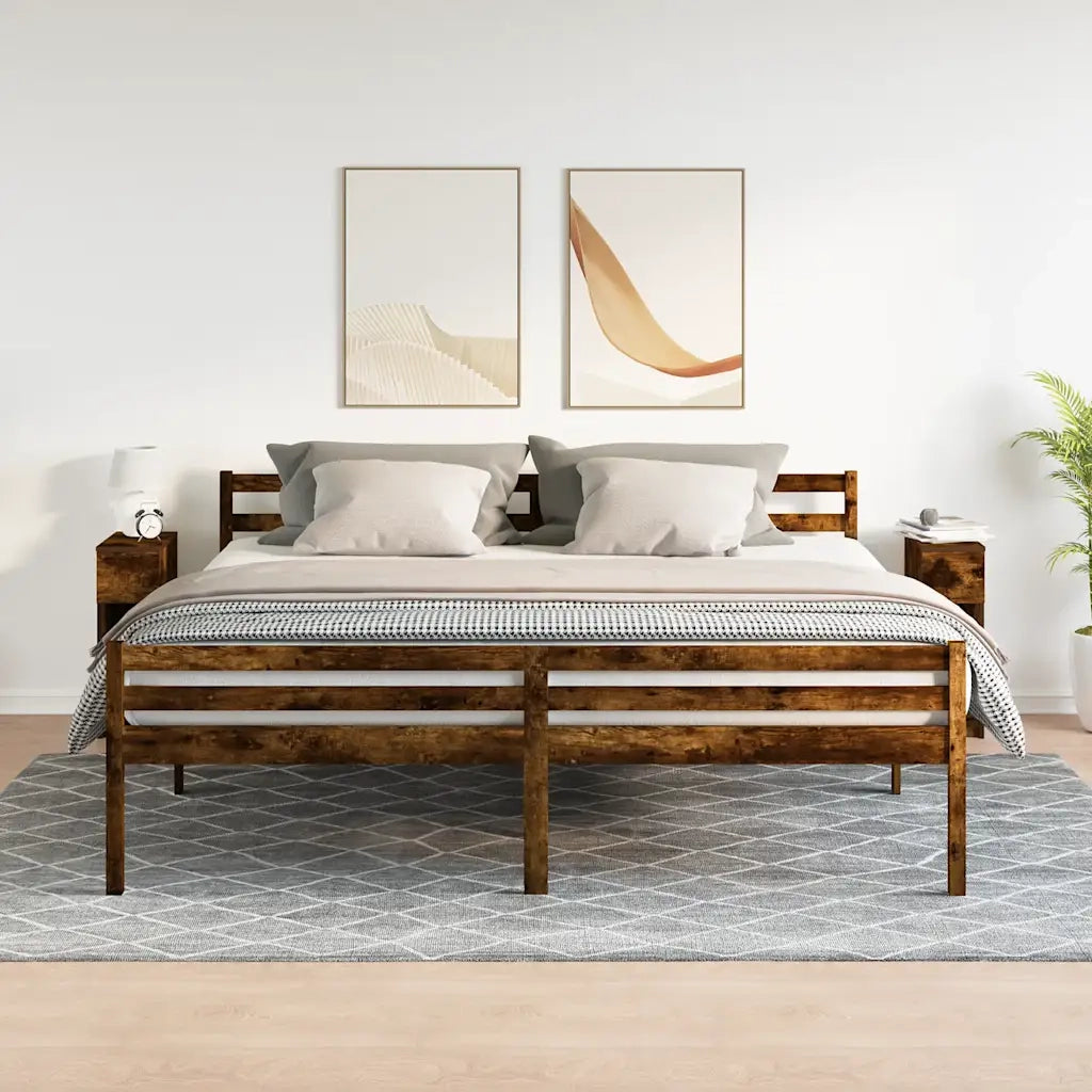 Comodini con Cassetto 2 pz Rovere Fumo 20x36x60 cm 858704