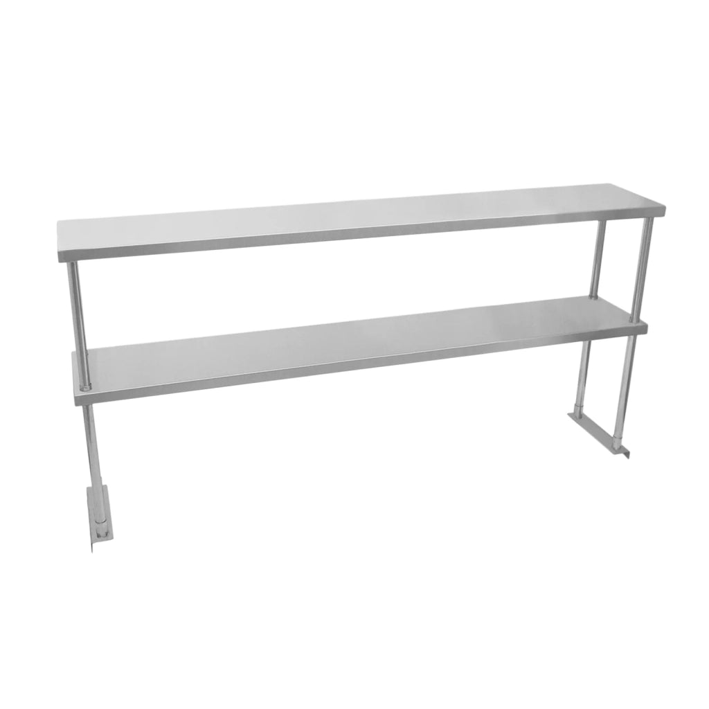 Ripiano con Mensole da Cucina Ristorante, Acciaio Inossidabile Resistente alla Corrosione per - Doppia - 150cm