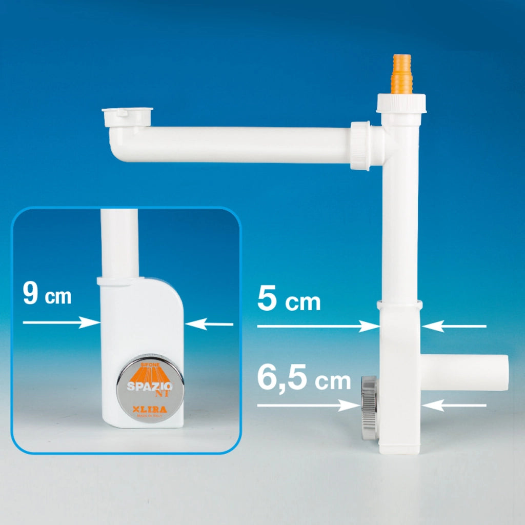 SIFONE SALVA SPAZIO 1 NT EVOLUTION PER LAVELLI- 11/2 D. 40 mm Bianco LIRA