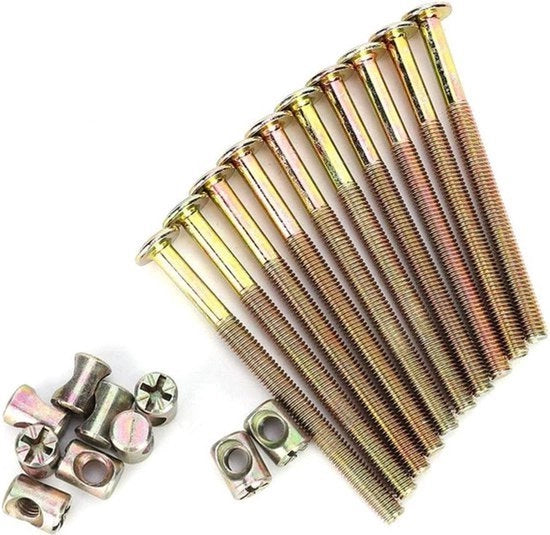 Viti a 6 gusci - Viti a 6 gusci a testa scoperta - Viti a mozzo - Viti a mozzo - Viti a 6 gusci - M6 - Adatti a diverse applicazioni di arredamento - 80 mm.