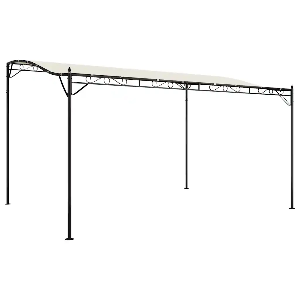 Tettoia Crema 4x3 m 180 g/m² Tessuto e Acciaio 362394