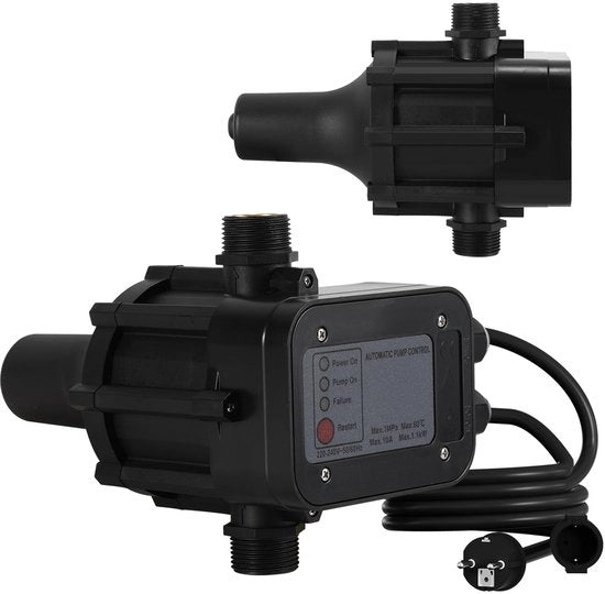 Drukschakelaar Elettronico per Pomp Idraulica - Regolazione della Pompaggio - Protezione Antigorgoglamento - Controllo della Pompaggio - Installazione su Pompaggio di Irrigazione e Pompaggio di Fonte Idraulica - Idropomp - Colore Nero