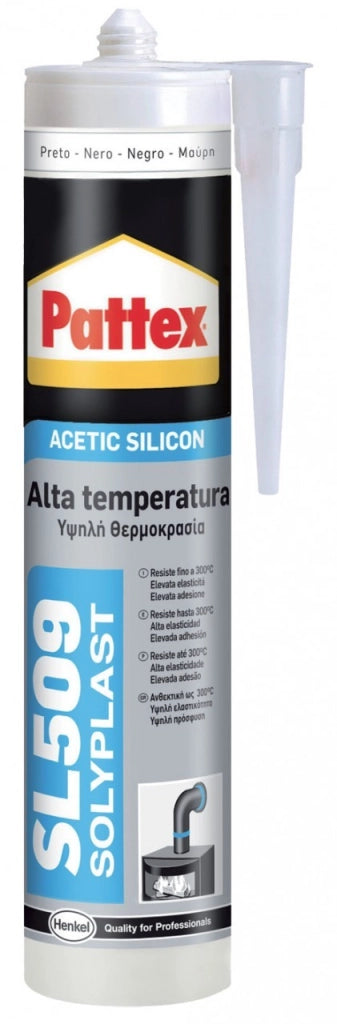 PATTEX SILICONE ALTA TEMP. SL509 NERO 300 ML CARTUC