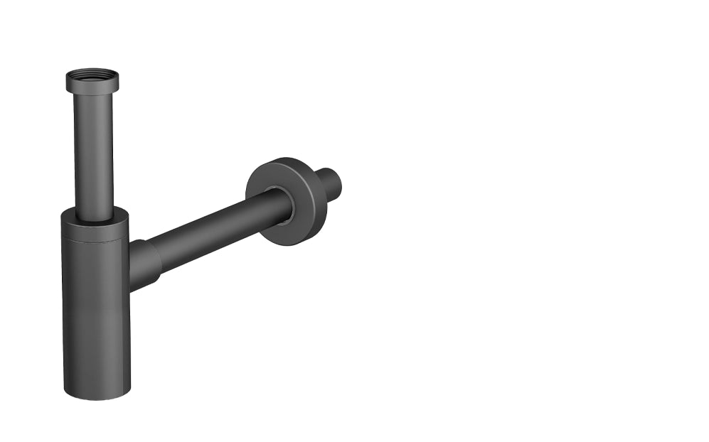 Sifone per lavabo e bidet del bagno, modello minimal in acciaio inox 304 - cromato Colore: Gun metal spazzolato PVD