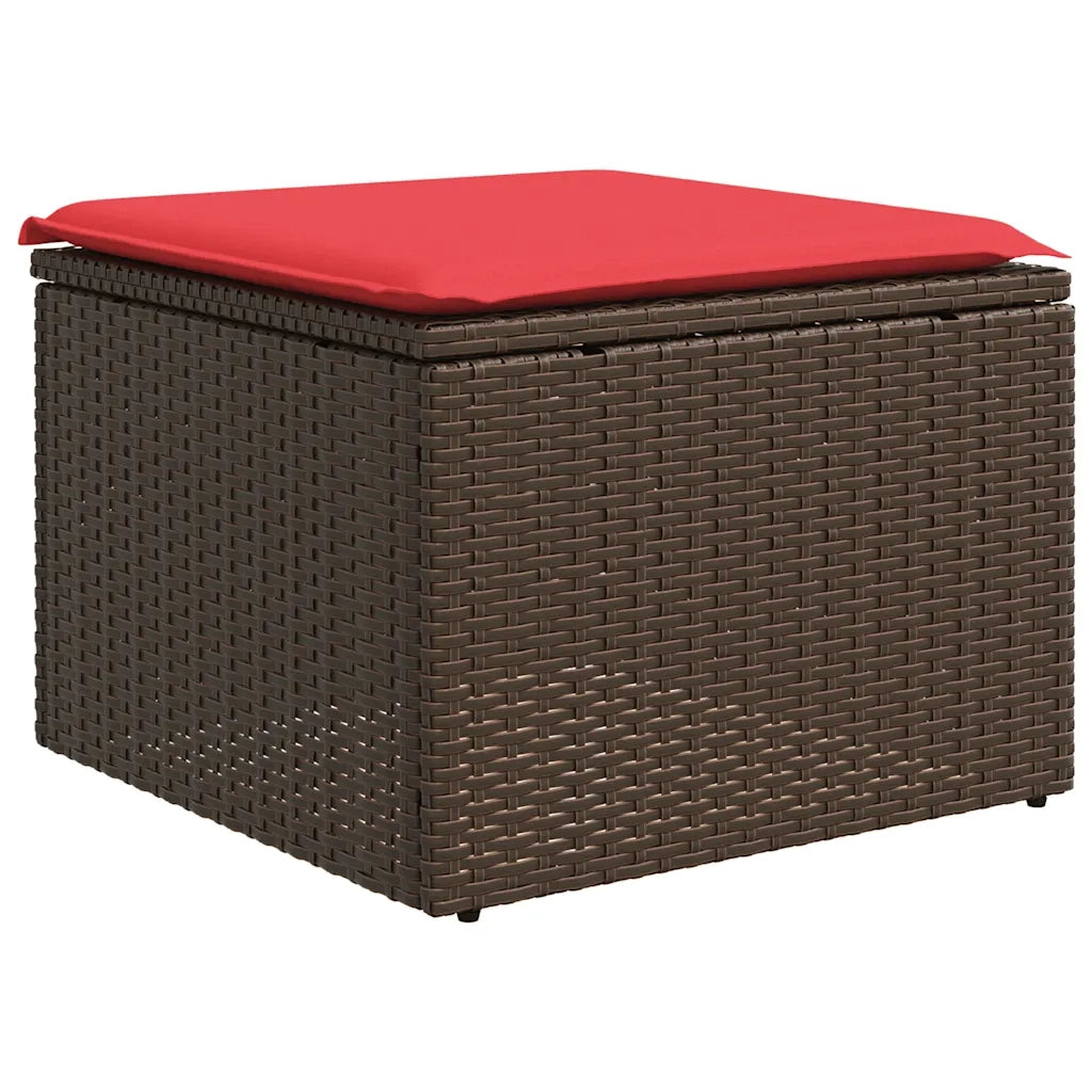 Set Divani da Giardino 9 pz con Cuscini Marrone in Polyrattan 3223043
