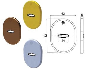 MOSTRINA INTERNA/ESTERNA DOPPIA MAPPA SERIE T  mm.62x82x6 ottone lucido (4301KOL)    SECUREMME