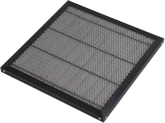 Tavolo di lavoro in alluminio - Lavorato con tecnologia CNC - Tagliabordo laser - Disegno a rete - Resistente all'ossidazione e duraturo - 400 x 400 mm