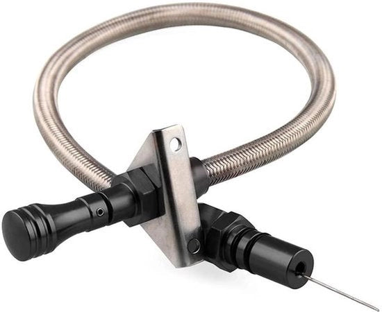 Misuratore di pressione olio flessibile in acciaio inossidabile - Manometro auto - 700R4 SBC BBC - Nero - Adatto per diversi marchi automobilistici.