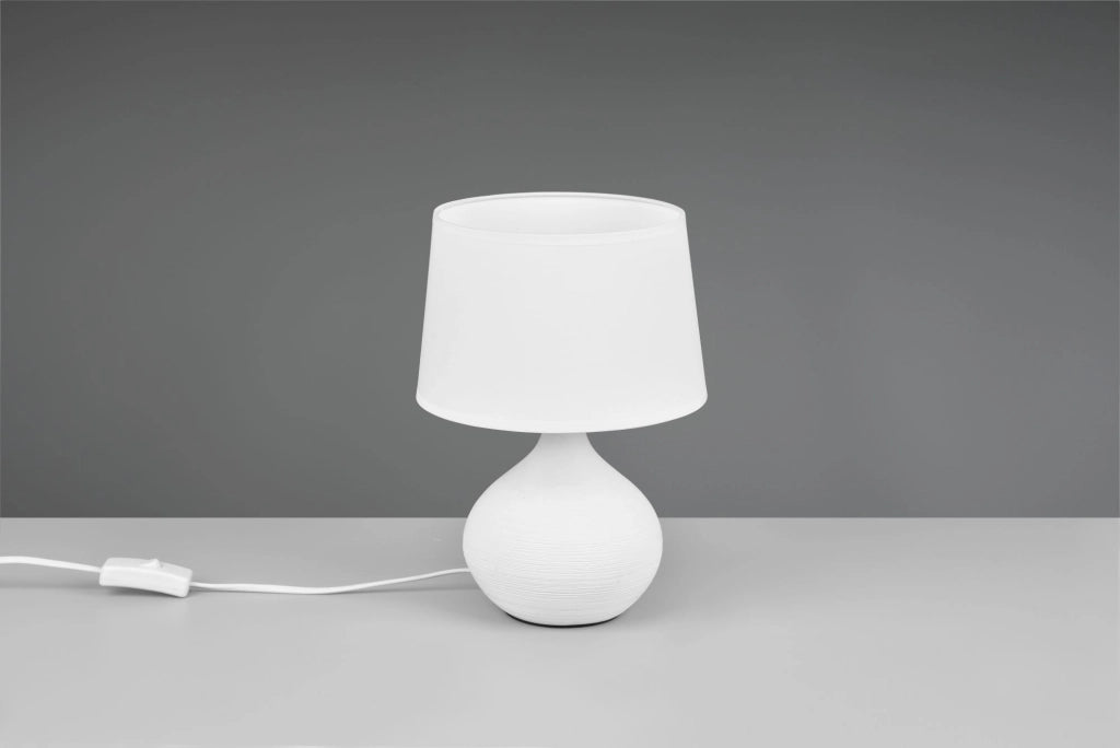 MARTIN LAMPADA DA TAVOLO BASE CERAMICA PERA BIANCA PARALUME BIANCO H. 29CM D. 20CM 1 LUCE ATTACCO E14
