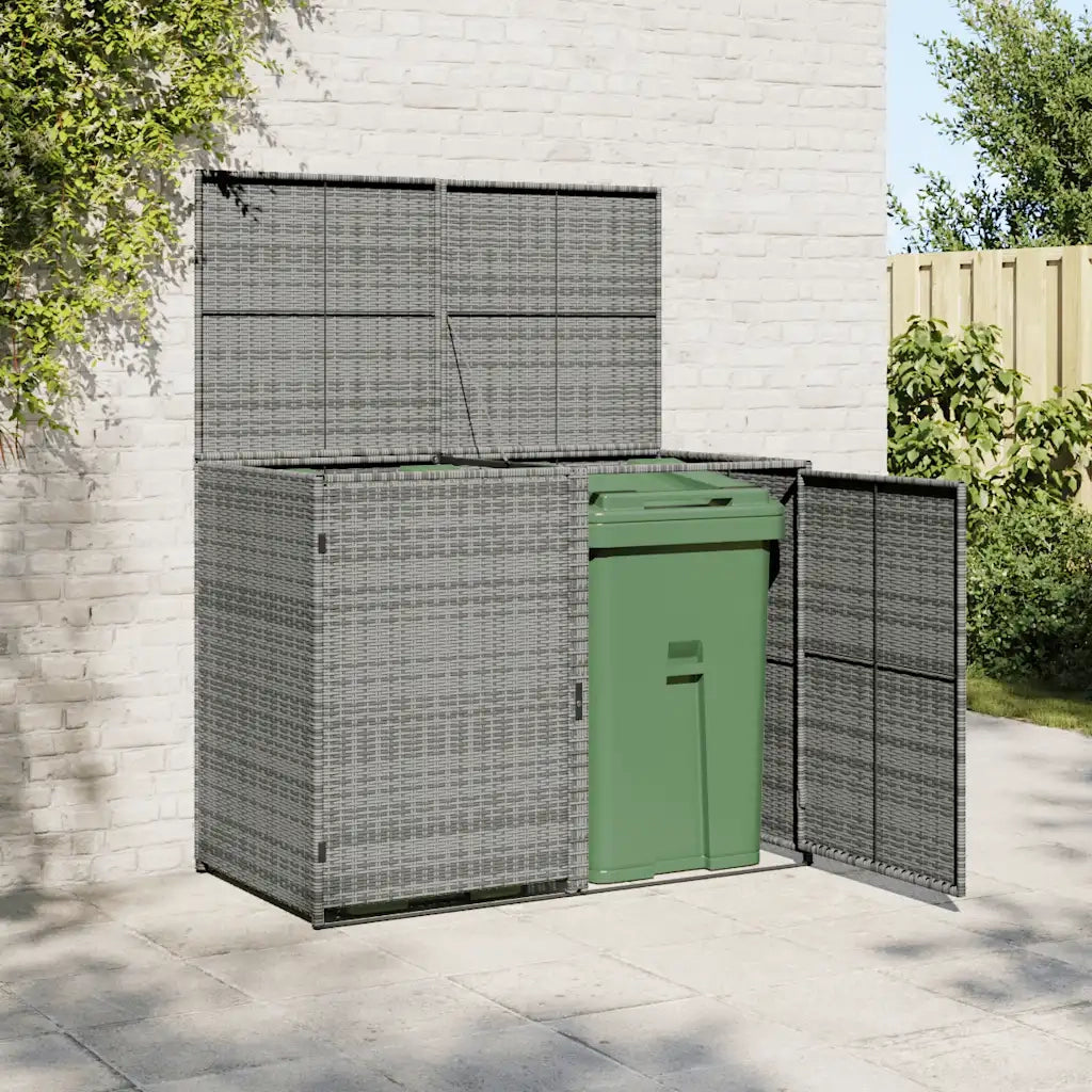 Copribidone Rifiuti Doppio in Polyrattan Antracite 148x77x111cm