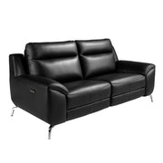 Divano relax a 2 posti in pelle nera