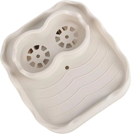 Tavolo Laterale per Bagni Termali - Tavolo Antiscivolo con Portabicchieri e Lavello - Beige - Adatto per Bagni Termali.