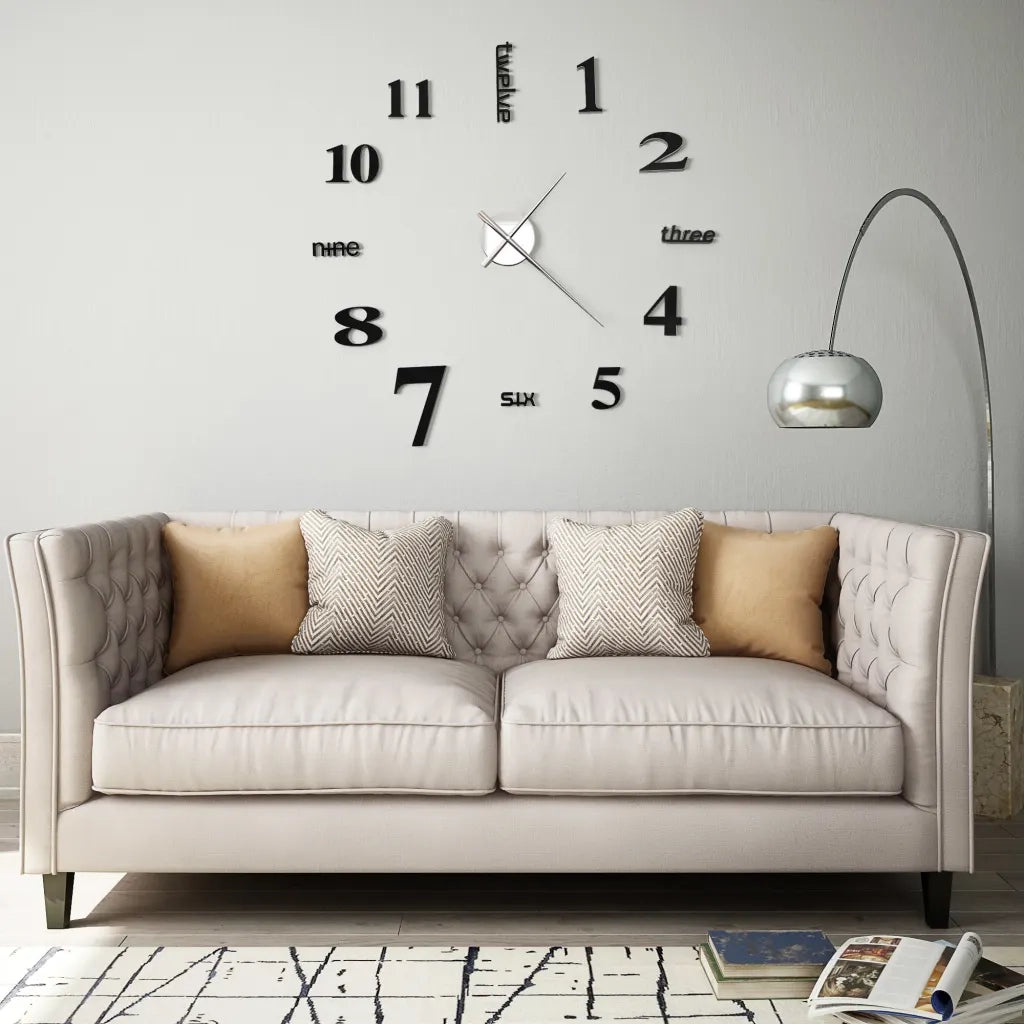 Orologio da Parete 3D in Stile Moderno 100cm XXL Nero 50635