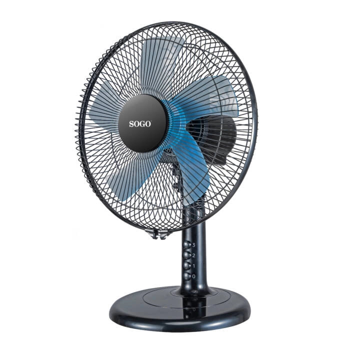 Ventilatore da tavolo 30 cm con oscillazione, 3 velocità e 5 pale silenziose 45W inclinazione regolabile - Sogo