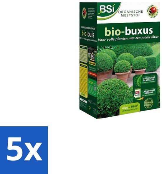 Materia Prima per Buxus - Forte Crescita e Foglie Profonde - 1,25 kg (12,5 m²) - Confezione in Bulk - 5 pezzi