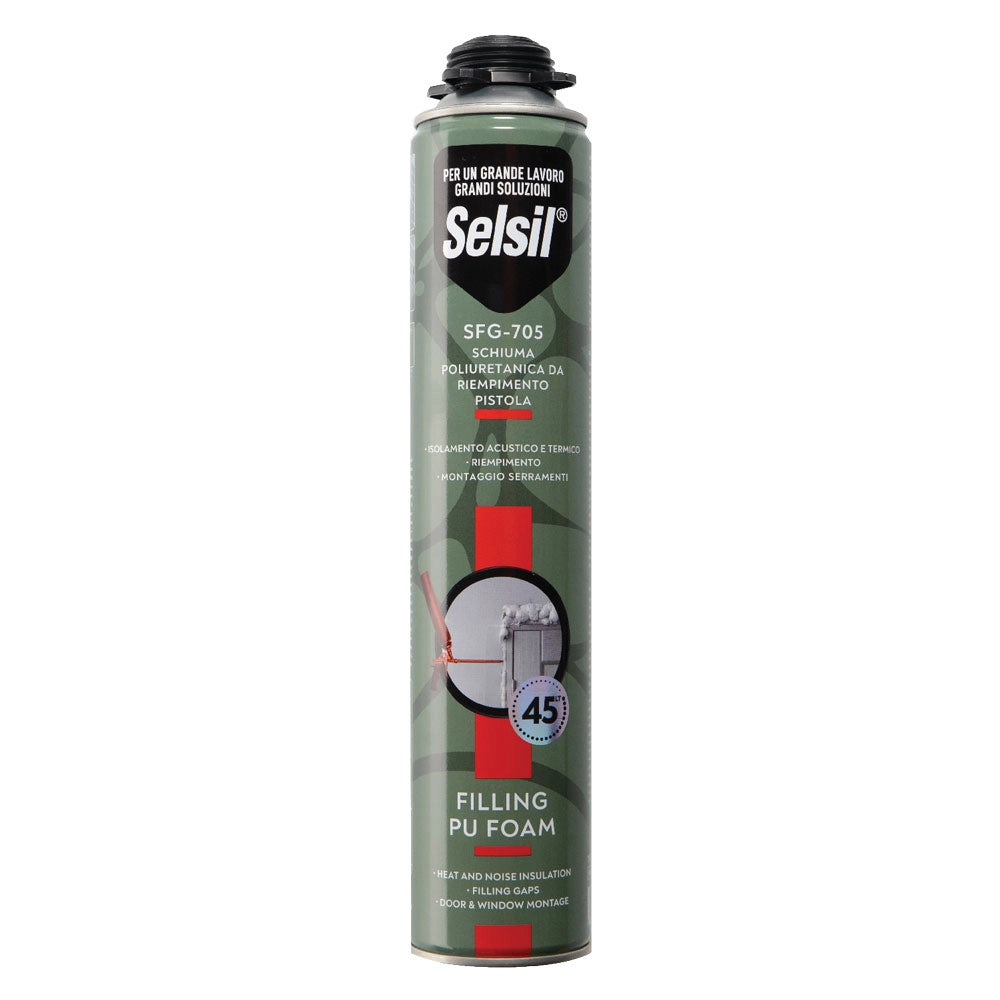 SCHIUMA POLIURETANICA 'SFG-SFM' 'SFM-705' ml 750 - manuale- 12 pezzi  - SELSIL