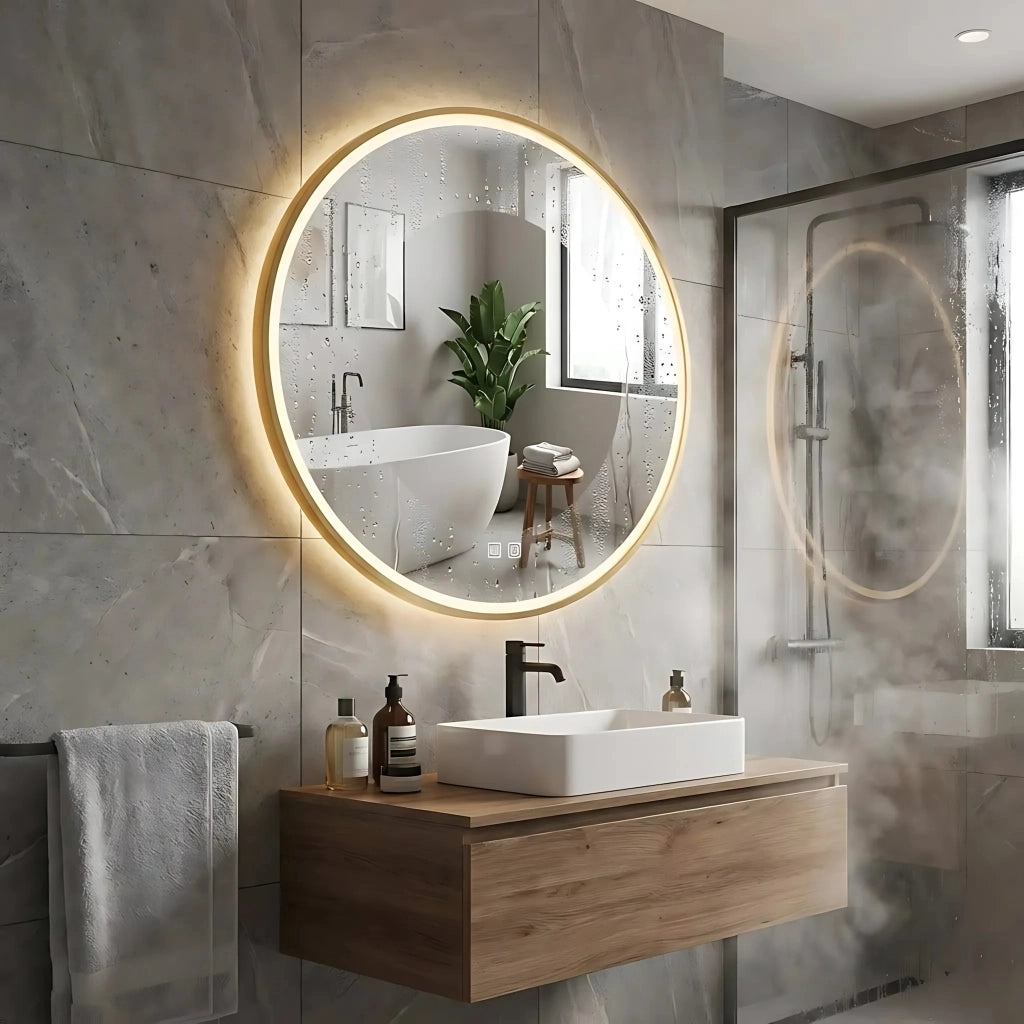 Specchio Led 60cm Mmj Brush Gold