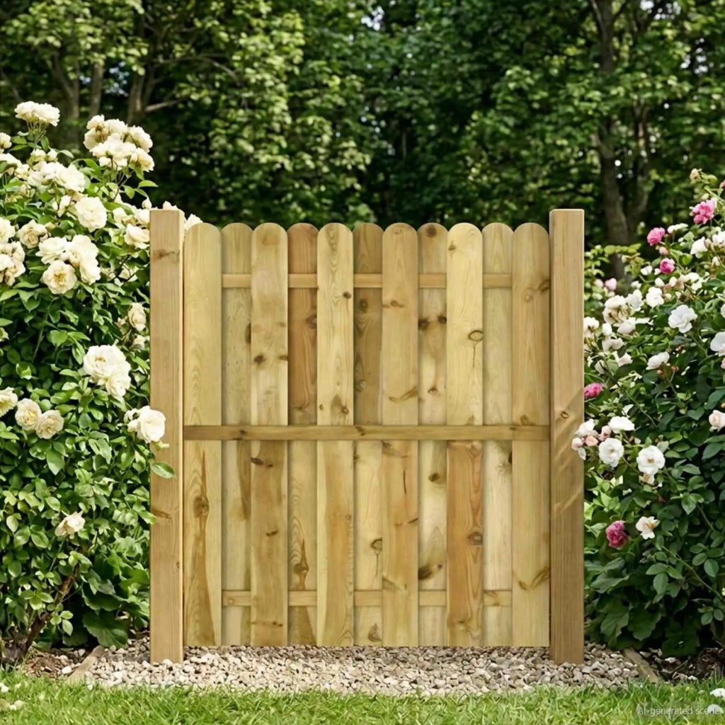 Cancello da giardino 100 x 125 cm Legno Massello di Pino Verde 42048114