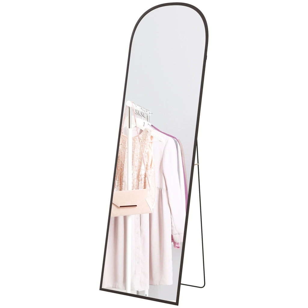 Specchio da Parete con Supporto ¨C Minimal ¨C Nero Aluminio 50x161.5 cm