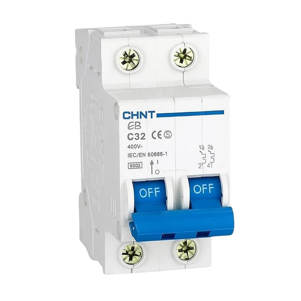 Chint interruttori magnetotermici 1p+n curva c 4,5ka serie eb 2 moduli *** ampere 32 ampere, confezione 1