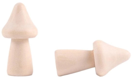Set di Funghi in Legno da 10 pezzi - Decorazione Naturale - Arte e Artigianato - Progetti DIY - Dimensioni Variabili - Funghi in Legno per Artigiani