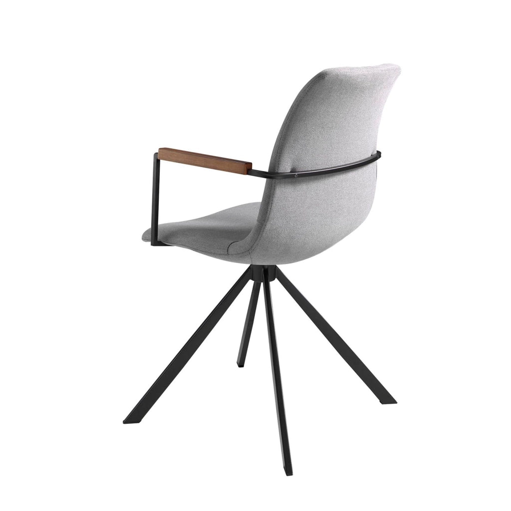 Sedia girevole in tessuto grigio scuro
