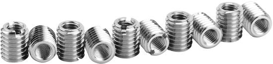 Inserti a filo 10 pezzi - M5 filo interno/M8 filo esterno - Chiavi a serraggio - Acciaio inossidabile - Kit di riparazione a filo - Prestazioni elevate - Componente di inserimento a filo a vite