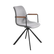 Sedia girevole in tessuto grigio scuro