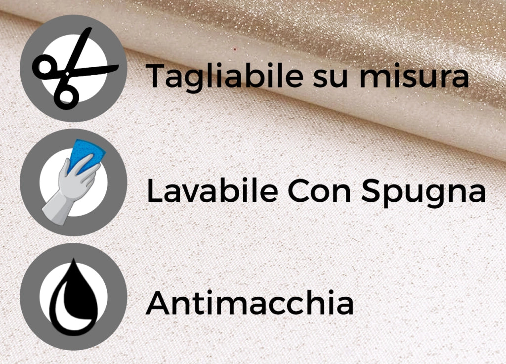 Tovaglia Natalizia Antimacchia Plastificata PVC Trasparente Oro Proteggi Tavolo - 140x240 - Oro