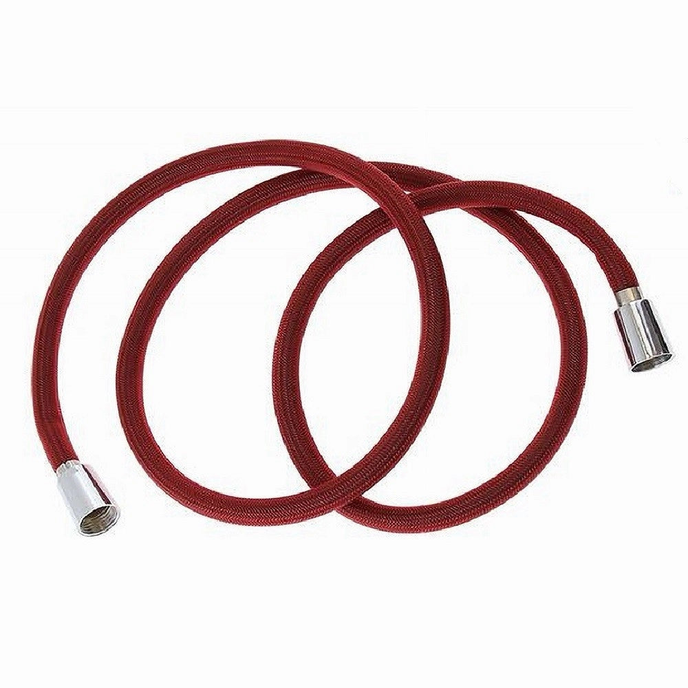 Trade Shop - Tubo Doccia Flessibile 1.5 Mt Rosso 150 Cm Laccio Bagno Per Doccetta Box 87281 -