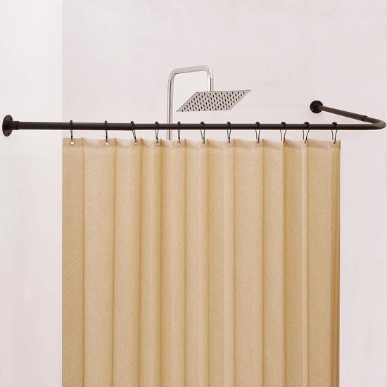 Supporto per tenda doccia angolare - Maniglia per tenda doccia regolabile a forma L - Robusta e duratura - Materiale: gomma - Riga per tenda doccia a 90 gradi - Ideale per