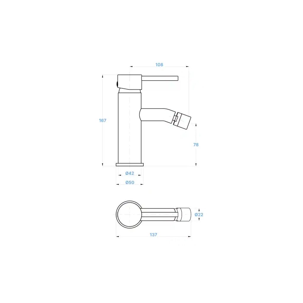 Miscelatore bidet senza scarico nero opaco | Ava