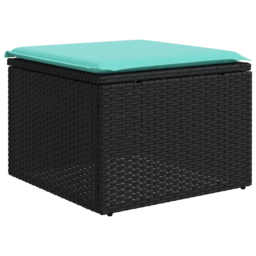 Set Divani da Giardino 8 pz con Cuscini Nero in Polyrattan 3224678