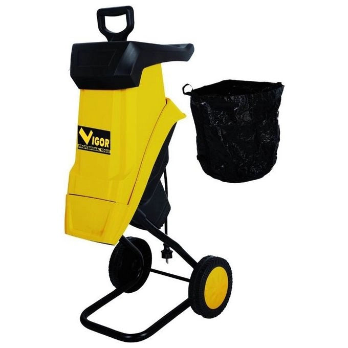 Vigor VBI-2500 Biotrituratore Elettrico a Lame Rotanti 2500 W rami fino a 40 mm sacco 50 L 4500 rpm