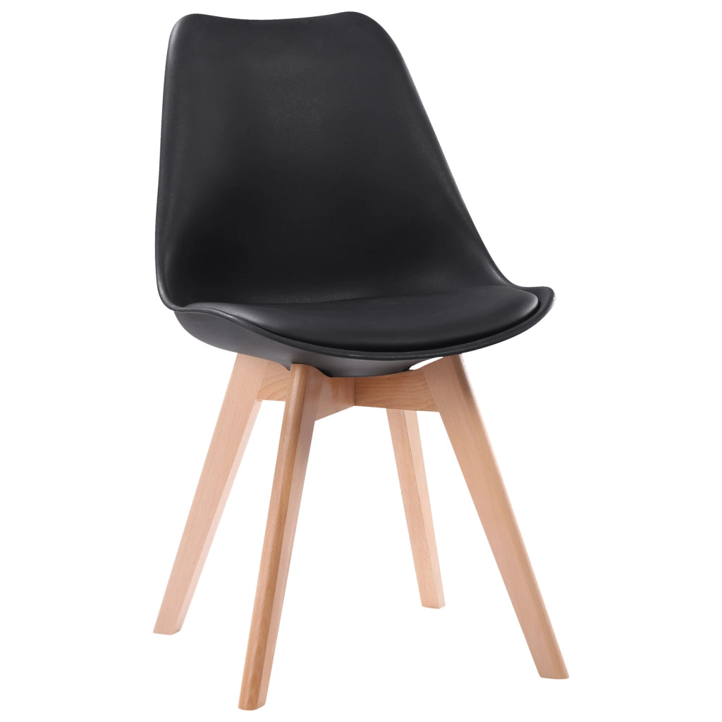 Set di 4 sedie scandinave nere NORA con cuscino