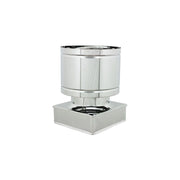 Fumaiolo da 40x40cm tipo botte 4 venti inox aisi 304 base quadra