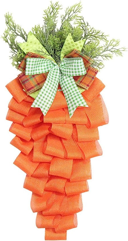 Decorazione di Pasqua a forma di zucchino in rayon, adatta per porte d'ingresso, decorazione di casa e decorazione di legno per parete/decorazione di porta interna.