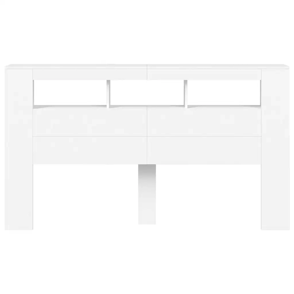 Testiera LED Bianca 180x18,5x103,5 cm Legno Multistrato 837358