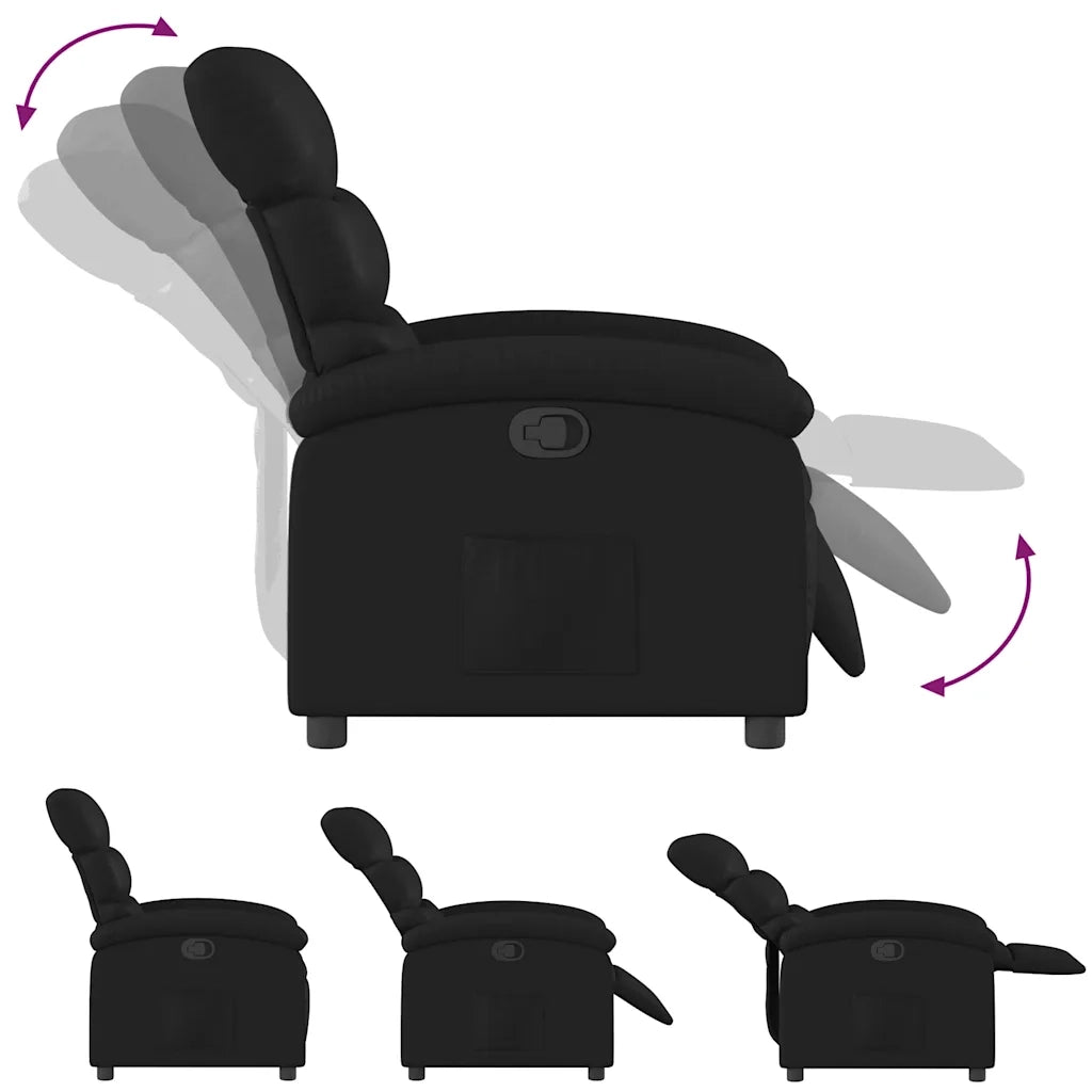 Poltrona reclinabile in Similpelle Nera 3205844