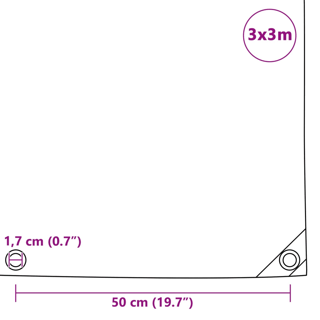 Telone 650 g/m2 3x3 m Verde
