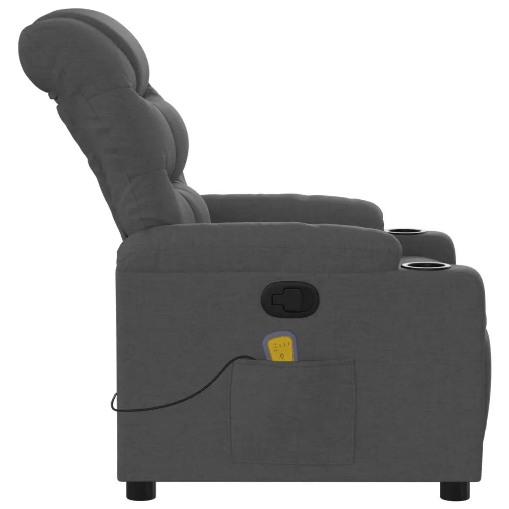 Poltrona reclinabile massaggiante in Tessuto Grigio Scuro 3206916