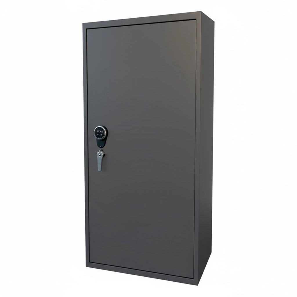 Armadio Blindato In Acciaio Per Armi Portafucili Con Serratura Digitale Tesoretto Chiave Tasca Porta Oggetti Cassaforte Sicura Grigio Scuro 148x40x28 Cm 7 Posti Versione 10
