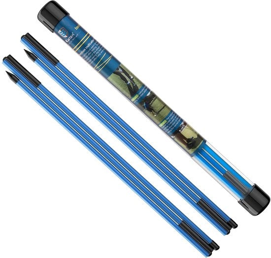 Set di stecchi di allineamento da golf da 2 pezzi - Asti di allineamento golf da 122 cm - Adattamento - Esercizio - Contenitore di stoccaggio trasparente