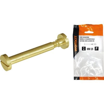 VITE GIUNZIONE MOBILI OTT ORO LUCIDO SELF WORKIT - CANNOCCHIALE MM 6 VITE M 5 MM 25 CF=PZ 4- 2 confezioni