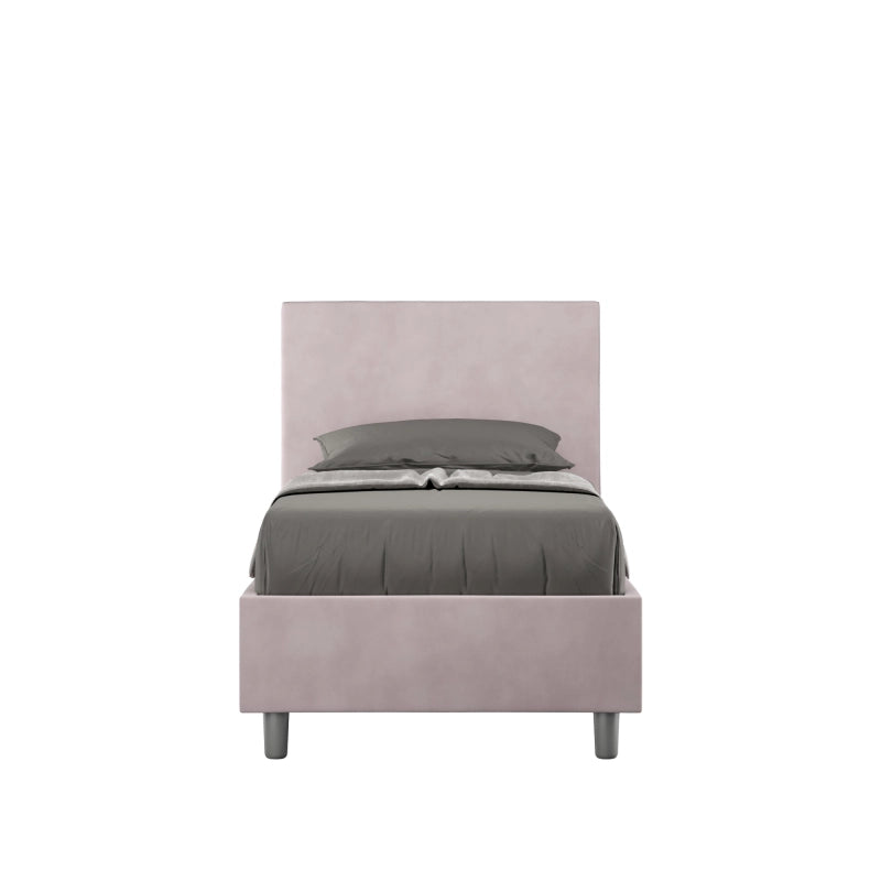Letto imbottito Singolo 80x190 cm Adele - Con rete,Glicine,Microfibra